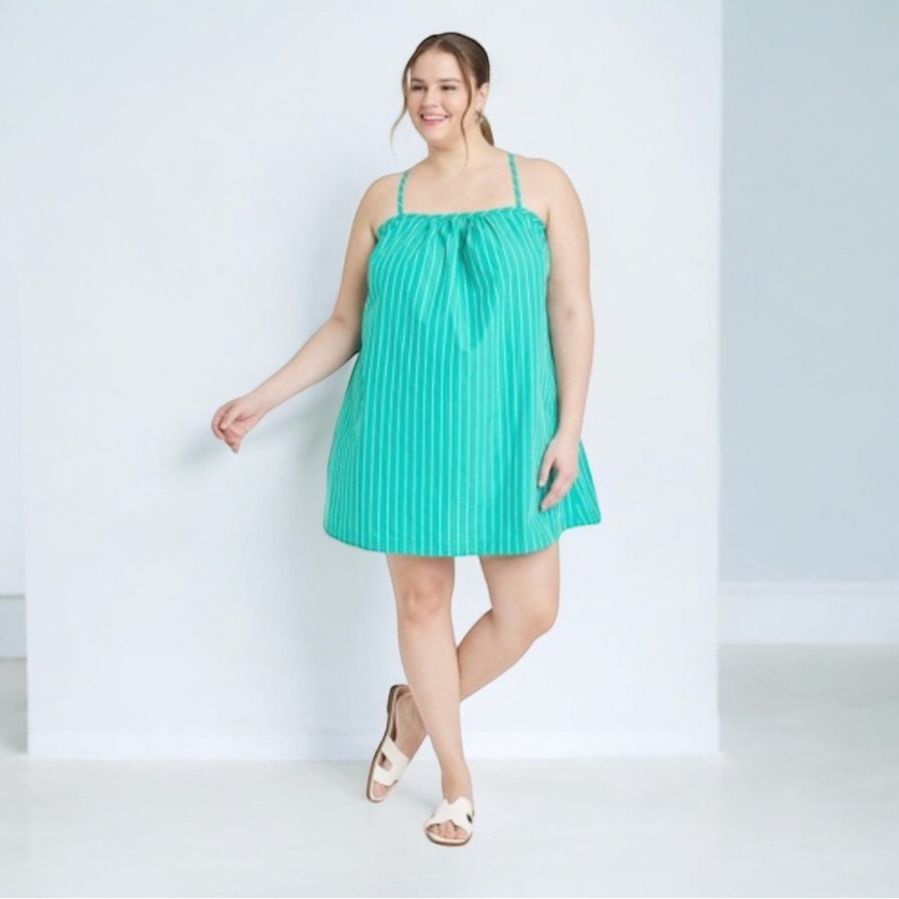A New Day Women’s Sleeveless Shift Mini Dress Green Striped S, XXL  NWT